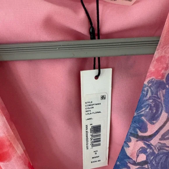 Alice + Olivia Pink Floral Wrap Blouse - Picture 3 of 8